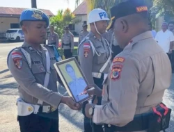 Kapolres Kupang Pimpin Upacara PTDH Aipda Bedha Surya Wardhana